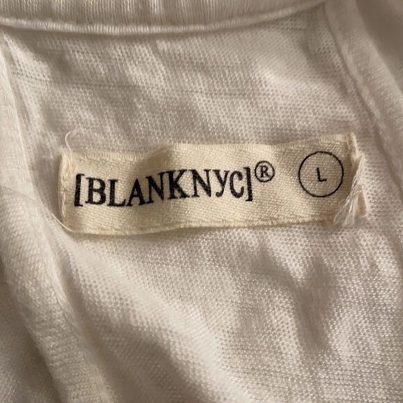 BLANKNYC Sleeveless Linen Cut Out Tank White Large - Picture 8 of 9